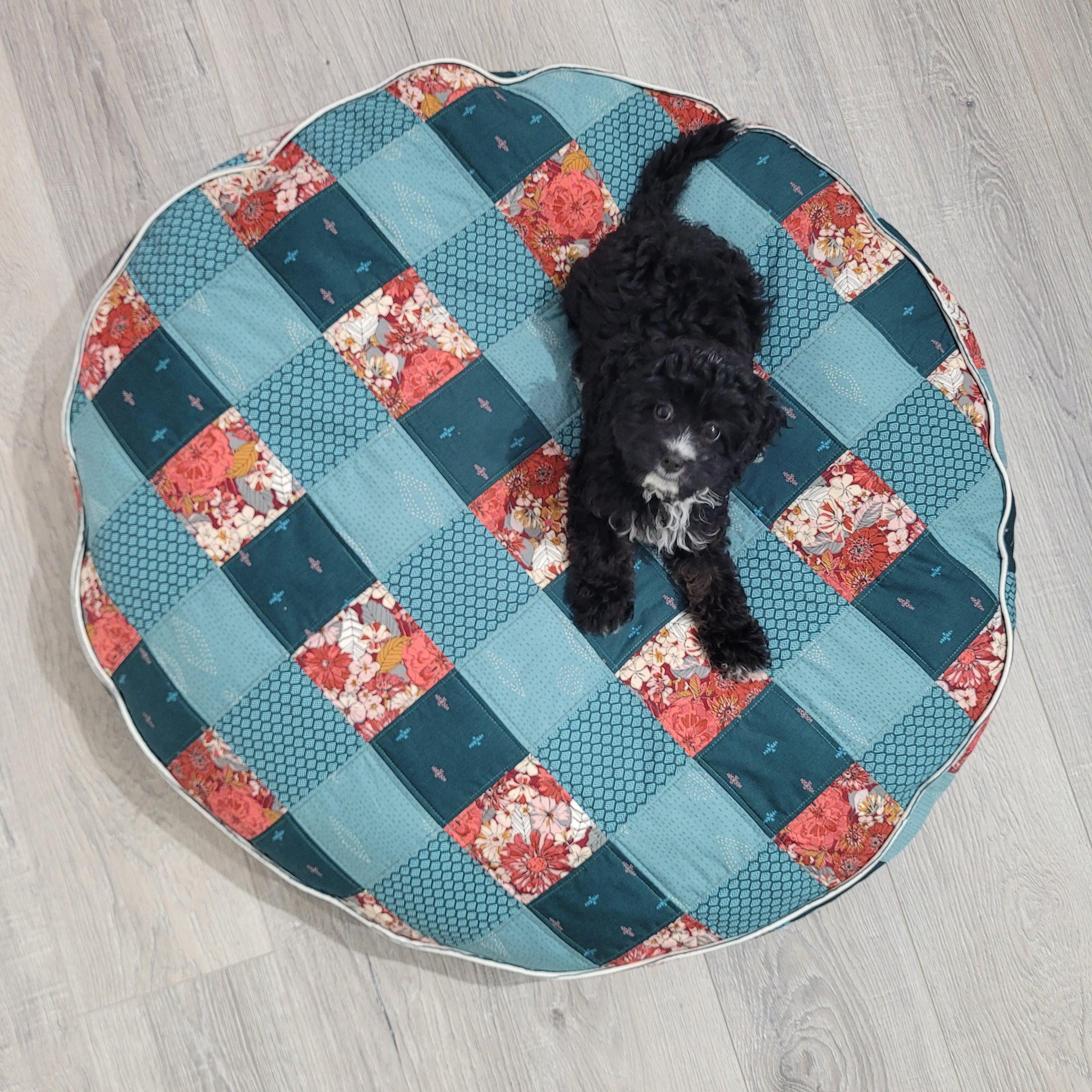 puff quilt patchwork dog bed