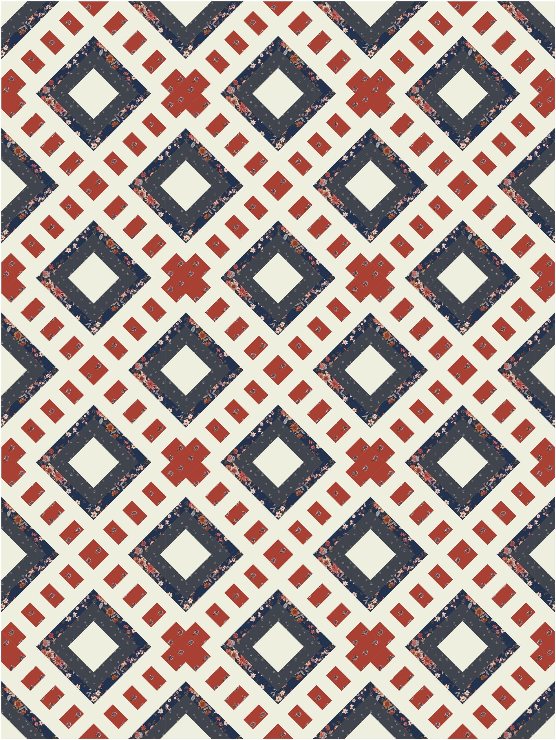 Rocking Chair Quilt Kit 3 Color Version Fieldstone Fabric