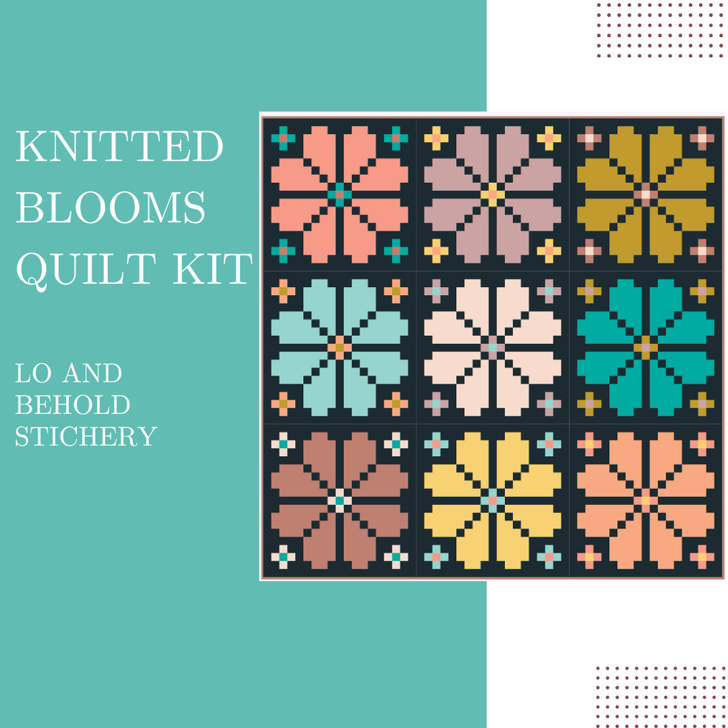 Knitted Blooms Quilt Kit - Small Throw Version