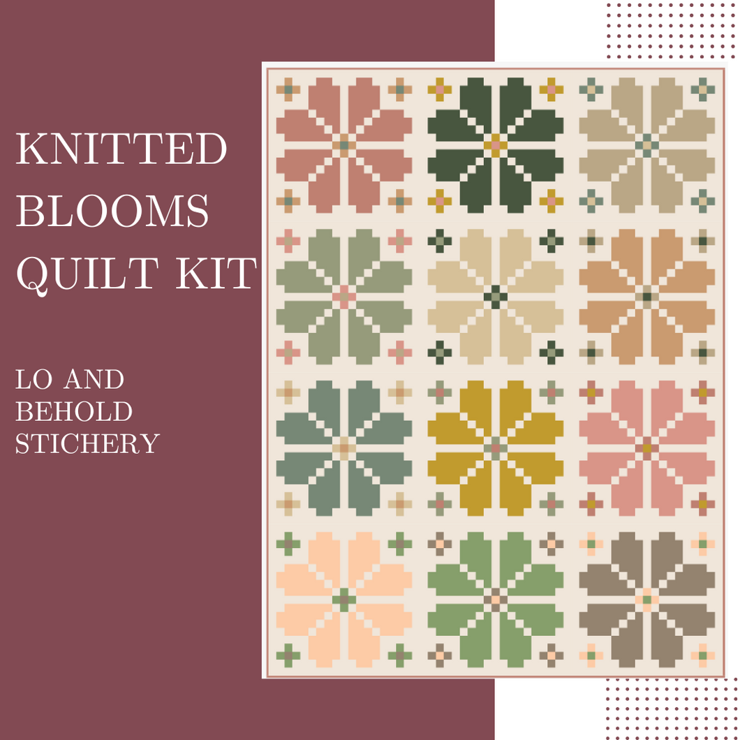 Knitted Blooms Quilt Kit - Modern Version