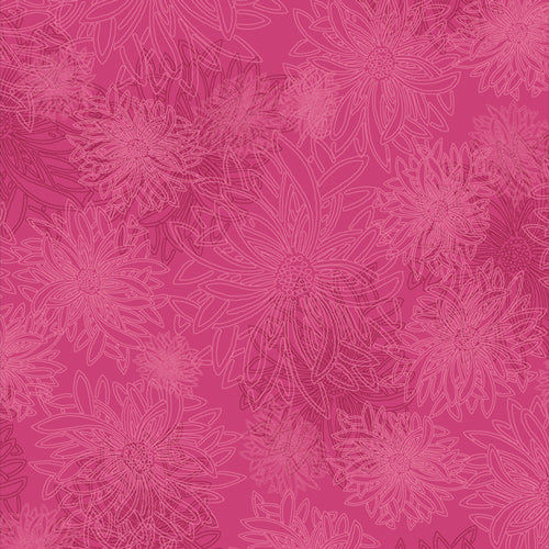 Floral Elements Fuchsia Fabric