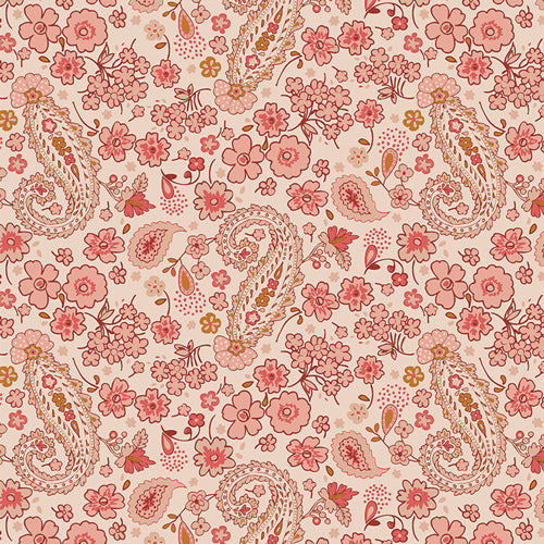 paisley red and pink fabric